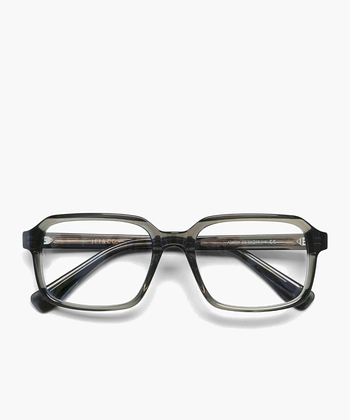 Aloe - Green Transparent Rectangular Eyeglasses | Jei & Co.