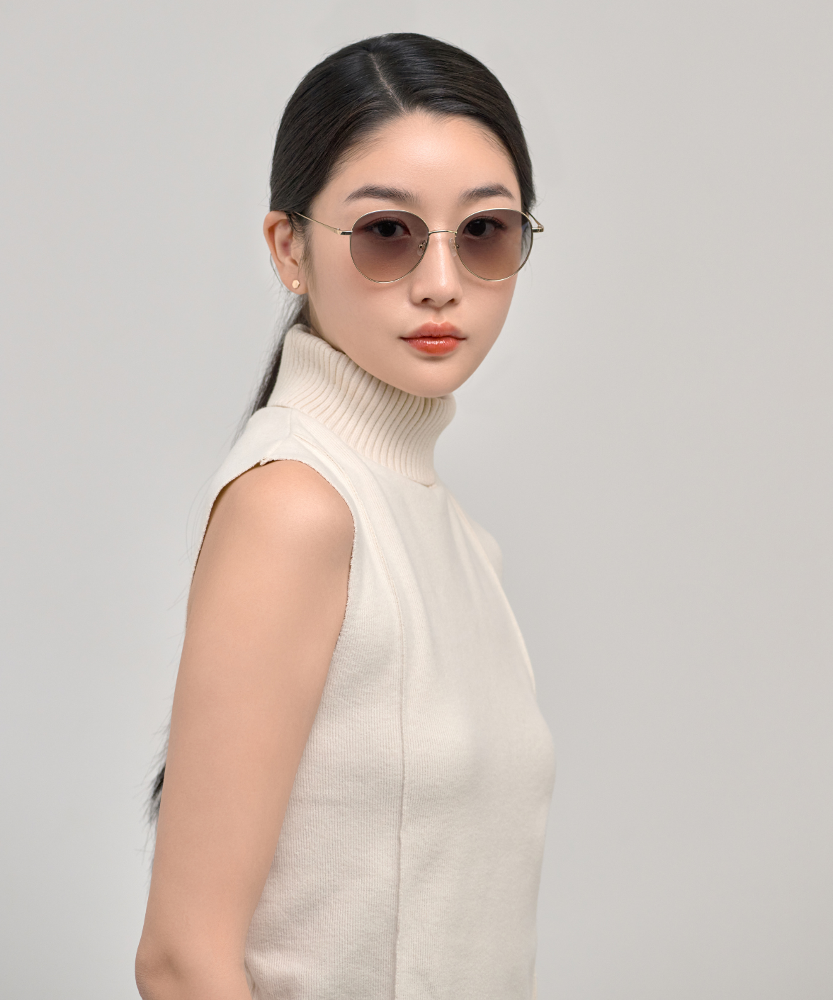 Cindy - Carin Round Titanium Sunglasses | Korean Eyewear | Jei & Co. Optics