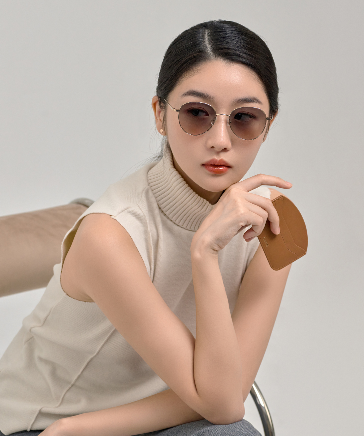 Cindy - Carin Round Titanium Sunglasses | Korean Eyewear | Jei & Co. Optics