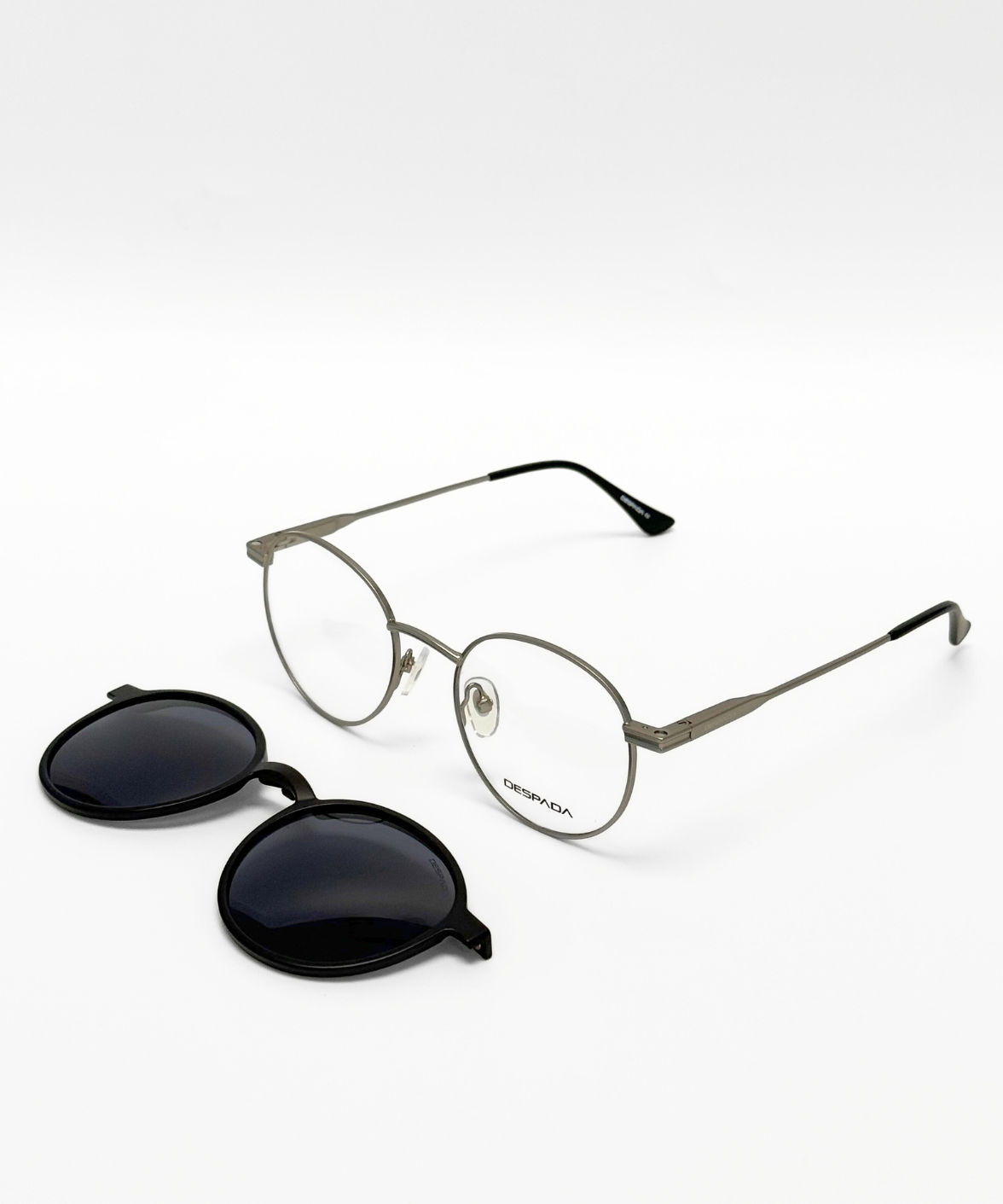 DS5239 - Despada Metal Polarized Round Clip-On Sunglasses