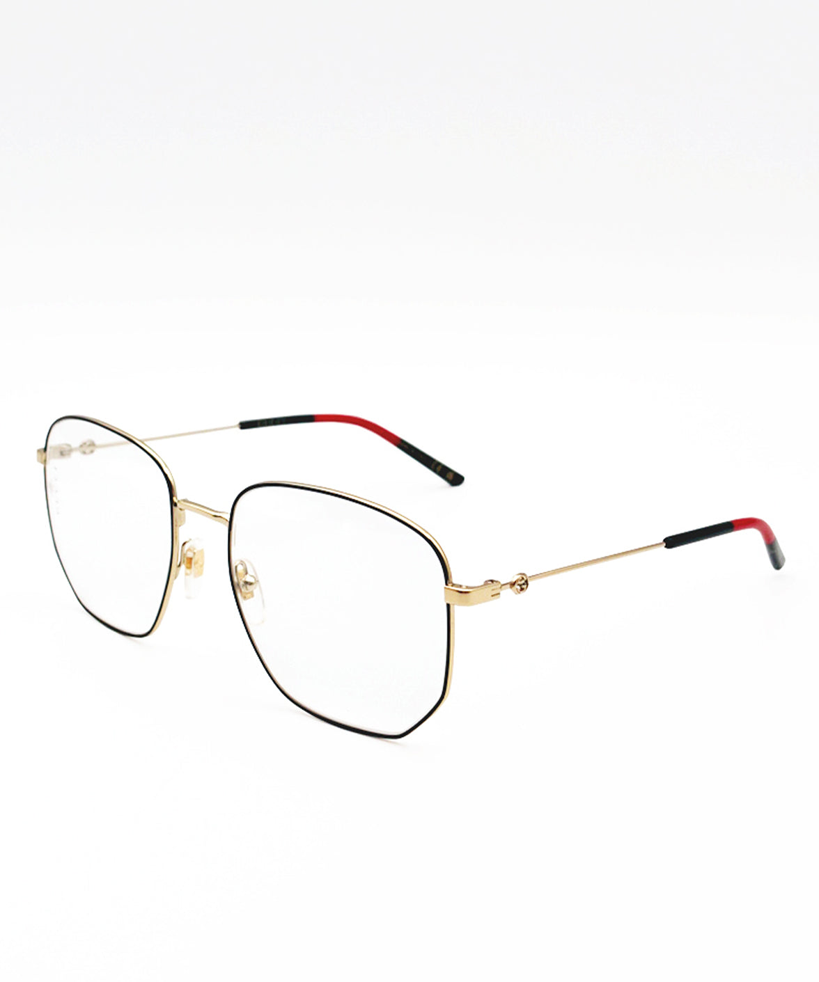 Gucci GG0396O Optics Eyeglasses Silver/Black/Gold | Jei & Co. Optics
