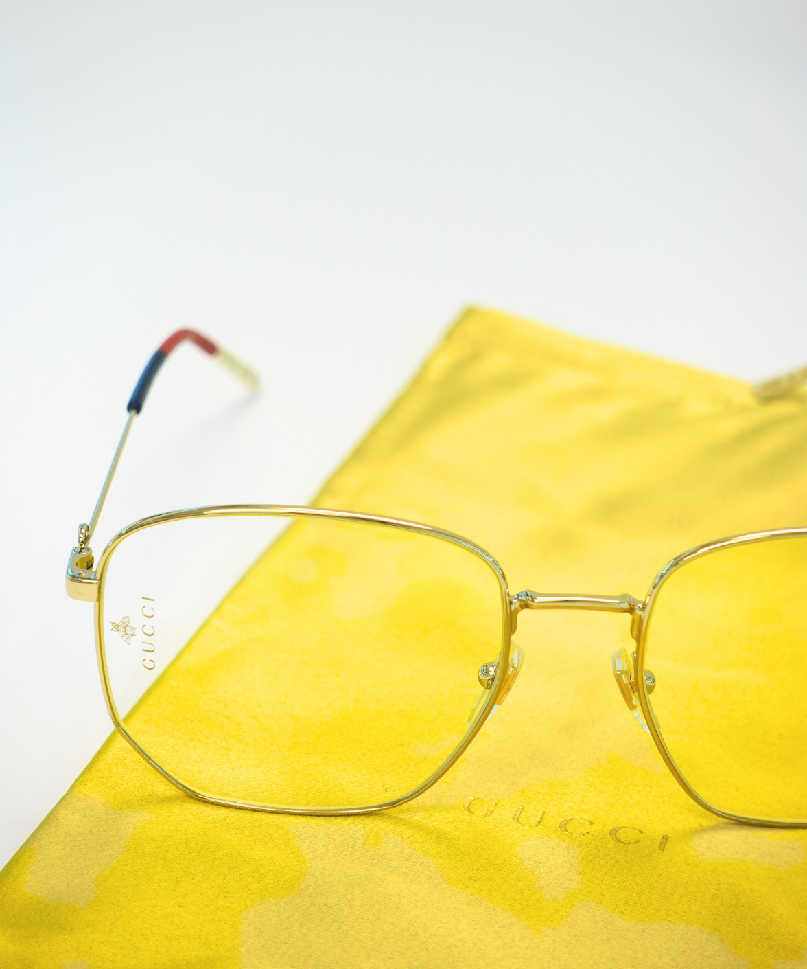 Gucci GG0396O Optics Eyeglasses Silver/Black/Gold | Jei & Co. Optics