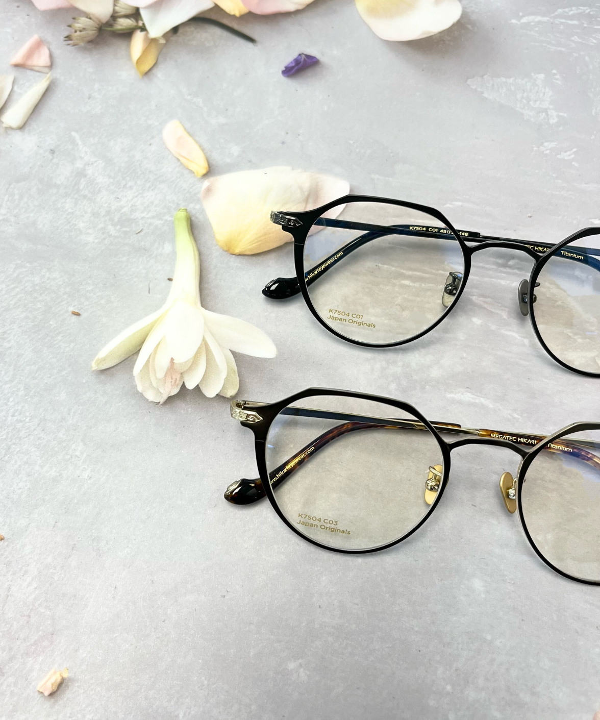 K7504 MEGATEC HIKARI Titanium Eyeglasses | Japanese Eyewear