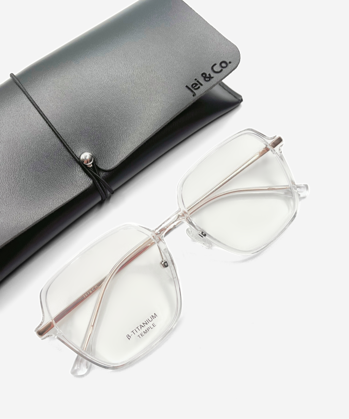 Basil - Feather Light Titanium Square Eyeglasses | Jei & Co.