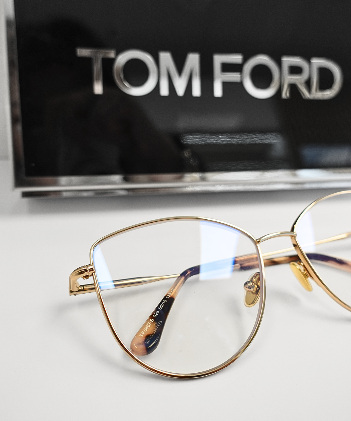 Tom Ford FT5667-B Optics Eyeglasses Black/Gold | Jei & Co. Optics