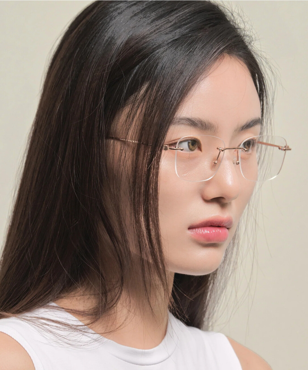 Carin Rimless Blue Light Eyeglasses Sienna S+ | Jei & Co. Optics