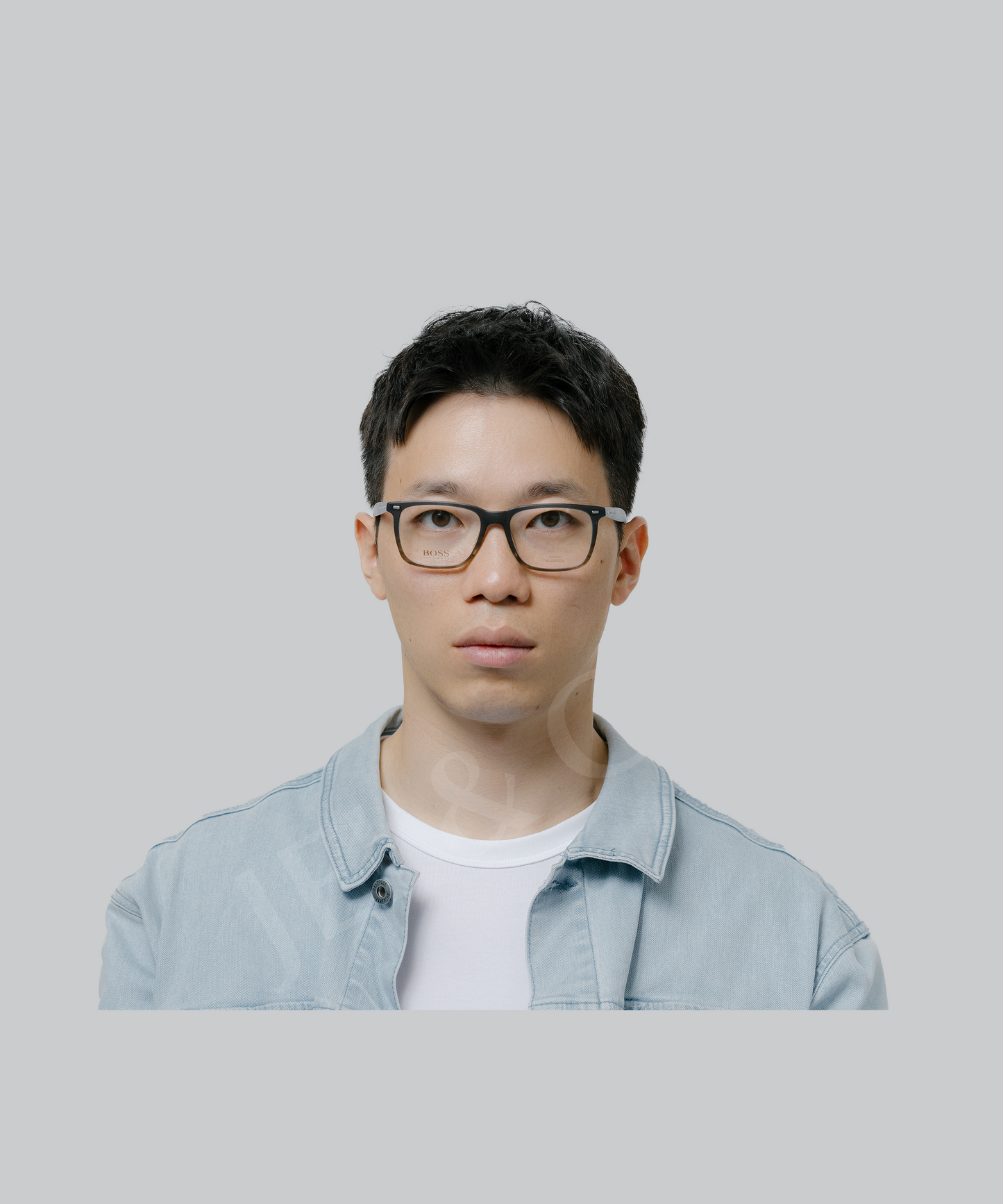 BOSS 0884 Comfy Sports Style Rectangular Eyeglasses Brown/Grey