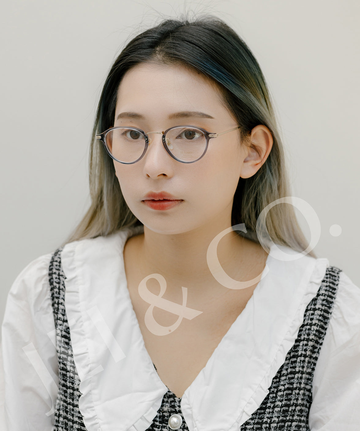 H fusion HF-122 Optics Eyeglasses Grey/Tortise | Jei & Co. Optics