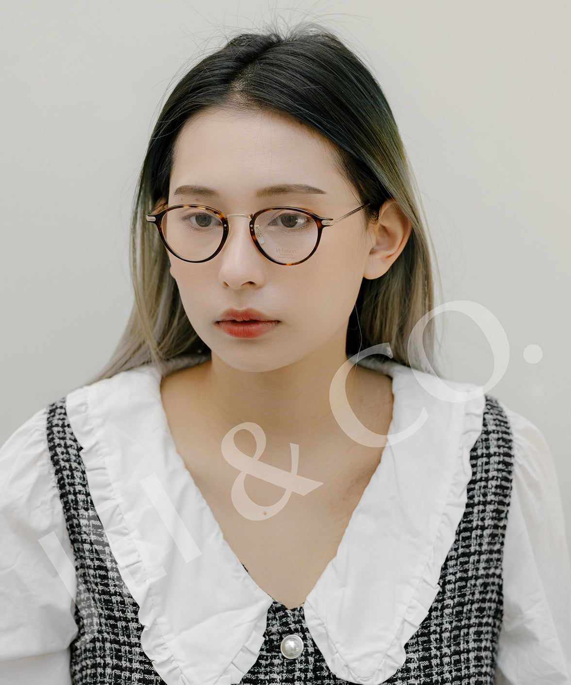 H fusion HF-122 Optics Eyeglasses Grey/Tortise | Jei & Co. Optics
