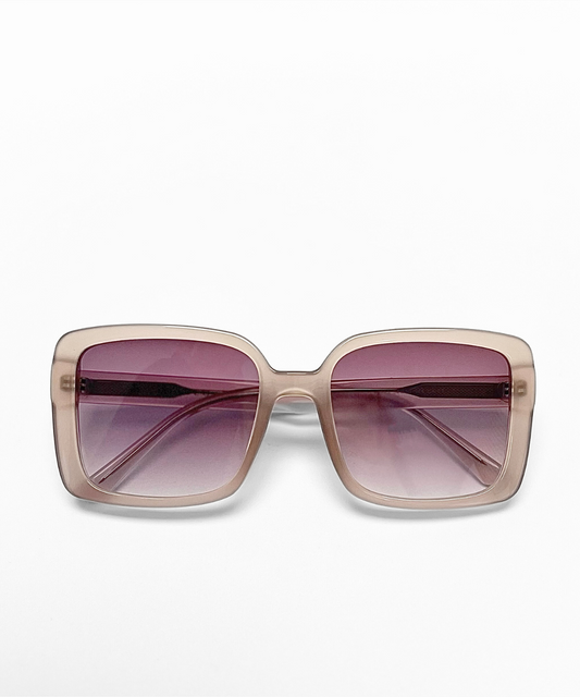 Beaumont Polarized Sunglasses – Clear Pink, Gradient Brown | Jei & Co. Optics