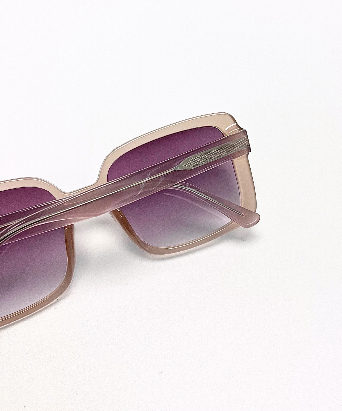 Beaumont Polarized Sunglasses – Clear Pink, Gradient Brown | Jei & Co. Optics