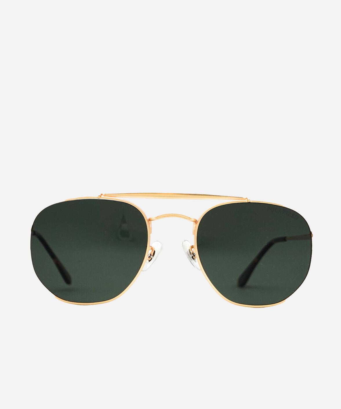 Gold frame green lens aviators on sale