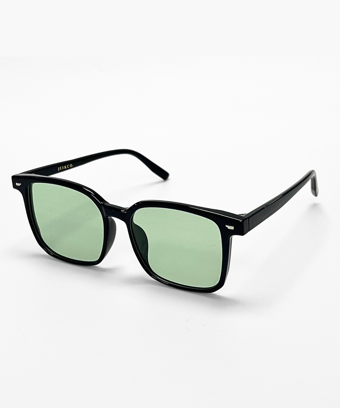 Albert Square Polarized Sunglasses – Green & Purple Lenses | Jei & Co. Optics