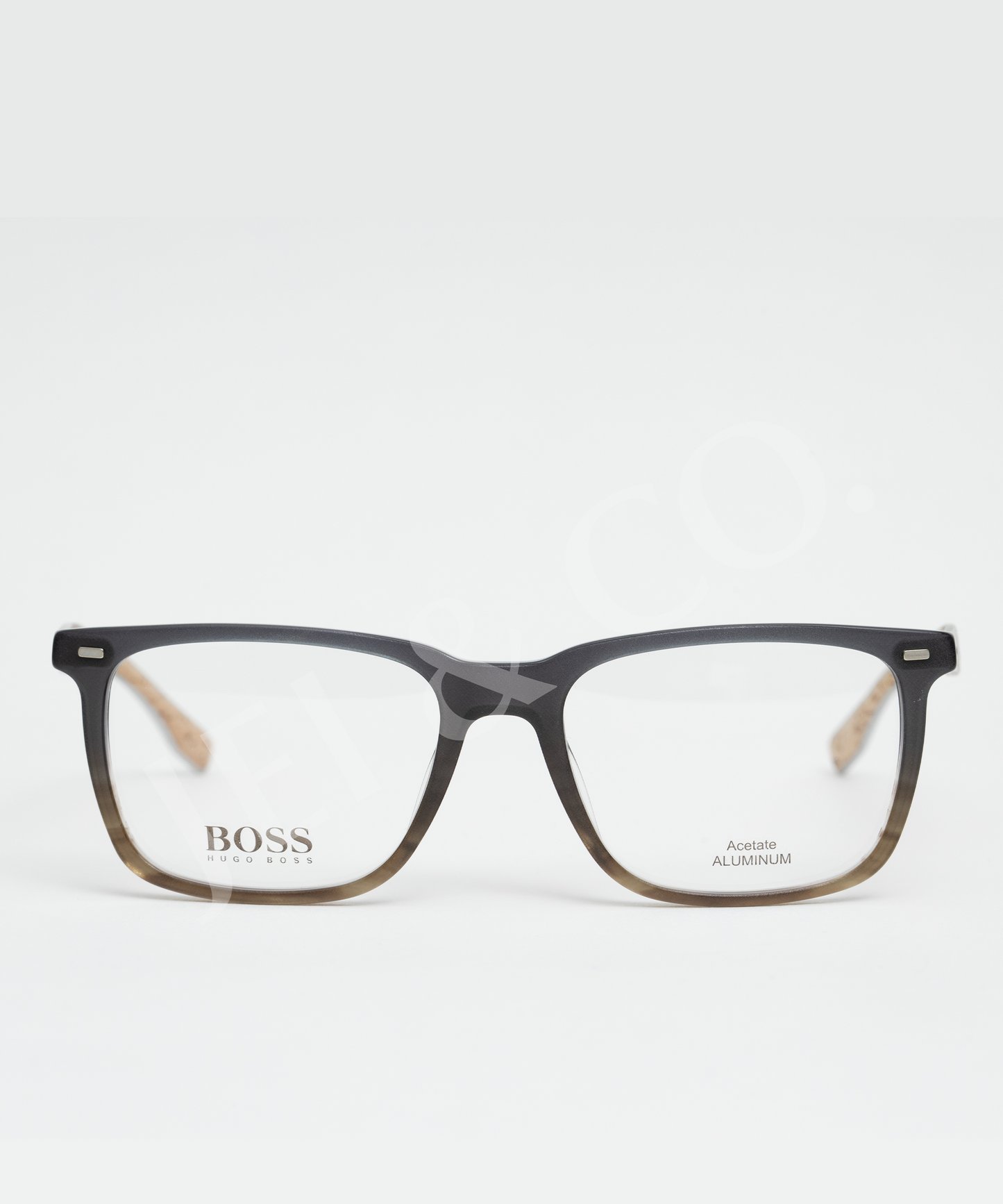 BOSS 0884 Comfy Sports Style Rectangular Eyeglasses Brown/Grey