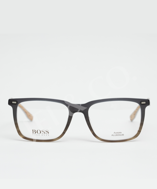 BOSS 0884 Comfy Sports Style Rectangular Eyeglasses Brown/Grey